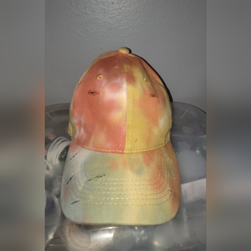 Tie-Dye Baseball Cap in Orange, Yellow and Green